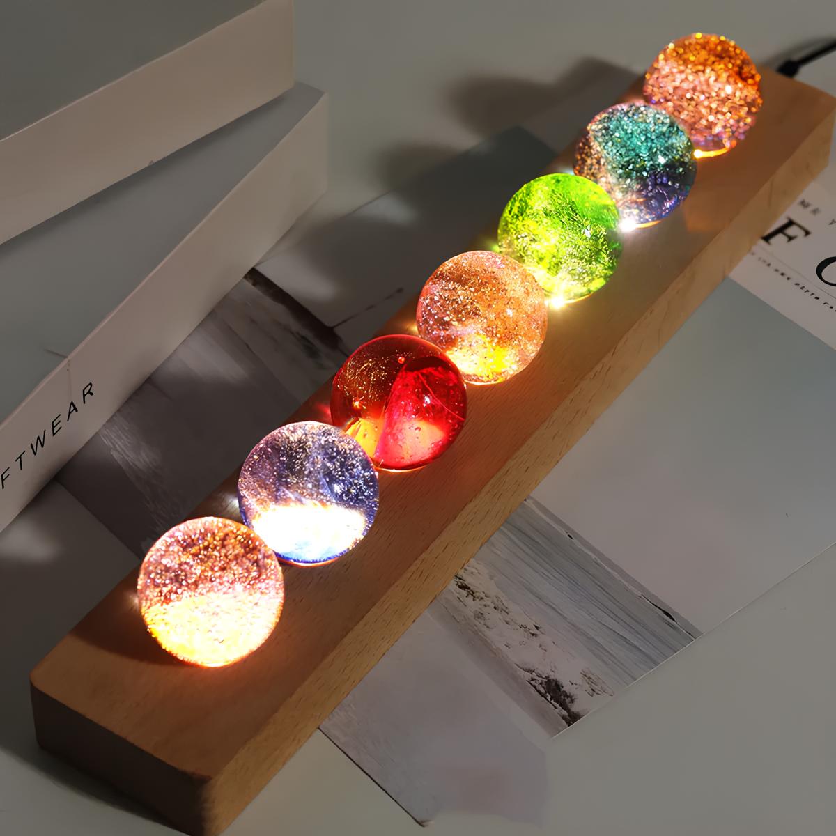 CosmicGlow – LED-Galaxy Kristallkugel Lampen-Set für die Inneneinrichtung