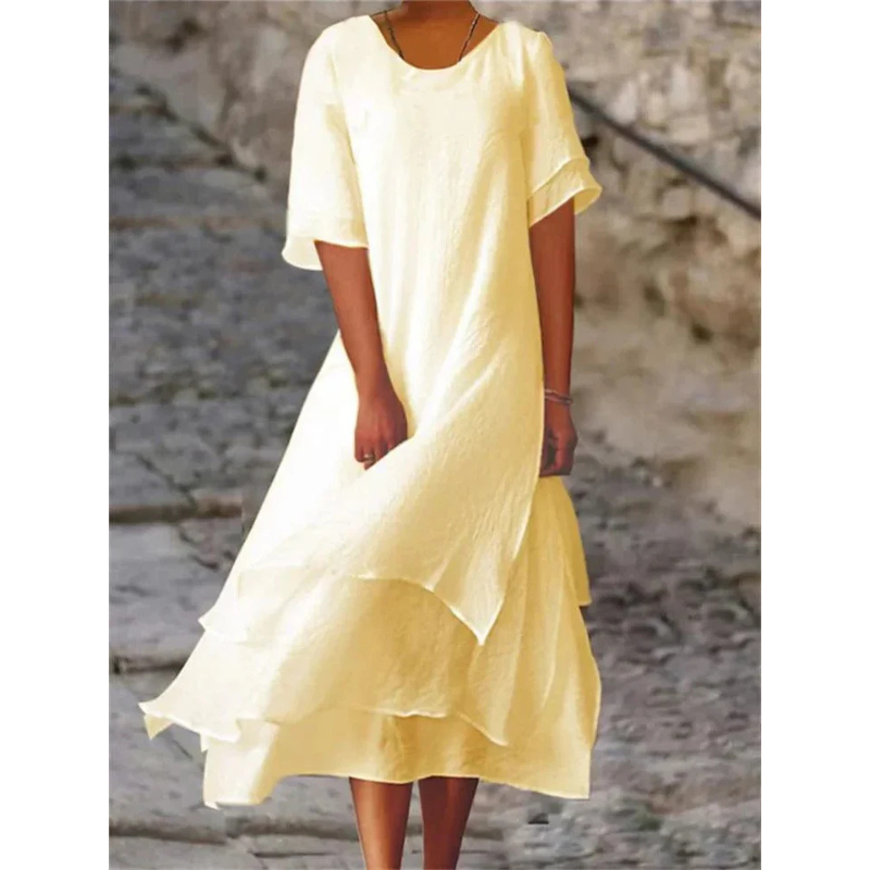 Bequemes Lagenkleid für Damen | Midi