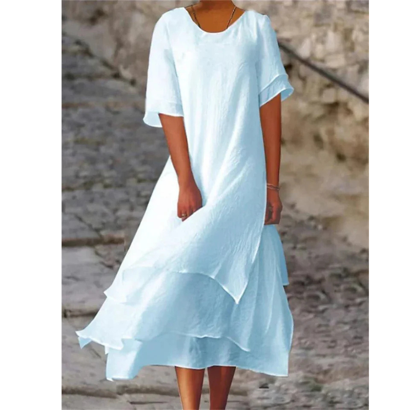 Bequemes Lagenkleid für Damen | Midi