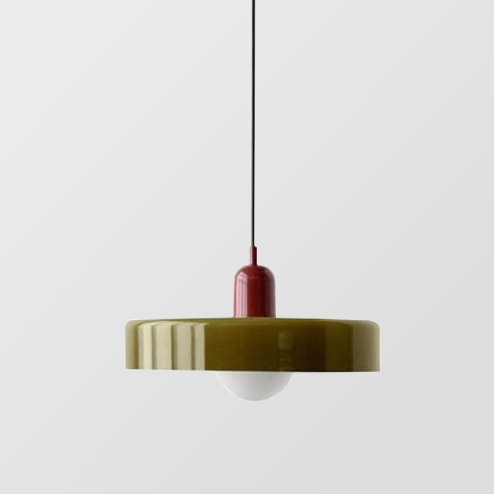 ColorLuxe Hängeleuchte im farbigen Retro-Design für stilvolle Akzente.
