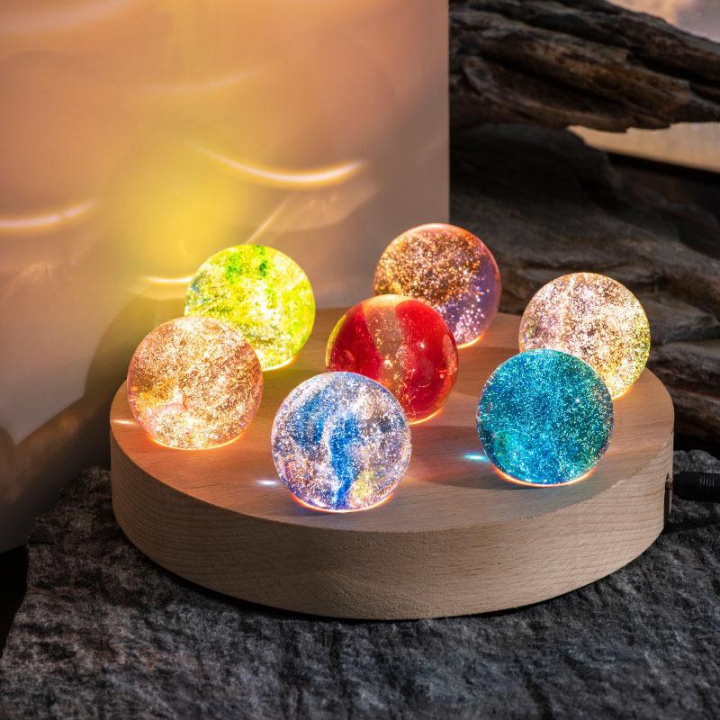 CosmicGlow – LED-Galaxy Kristallkugel Lampen-Set für die Inneneinrichtung