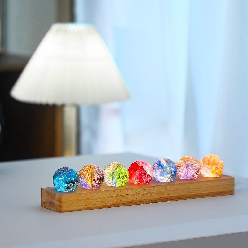 CosmicGlow – LED-Galaxy Kristallkugel Lampen-Set für die Inneneinrichtung