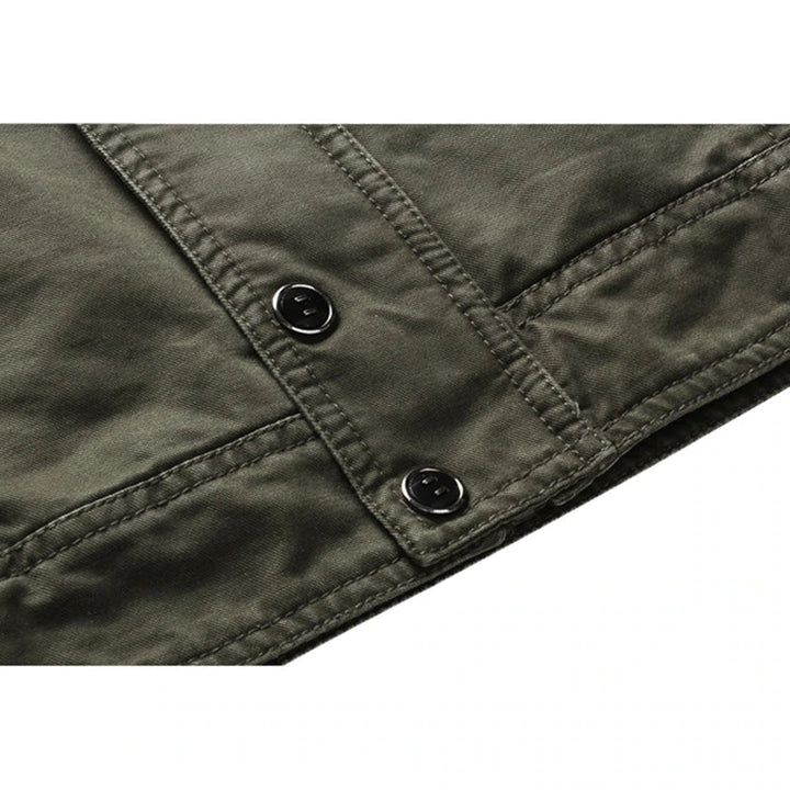 Herren Armee Grün Biker Jacke | mit Reißverschluss
