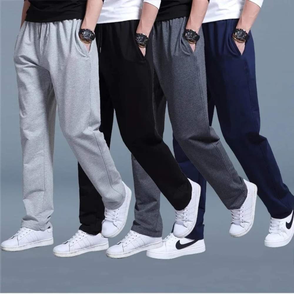 Nero | Herren Komfort Jogginghose mit weitem Bein | Schwarz
