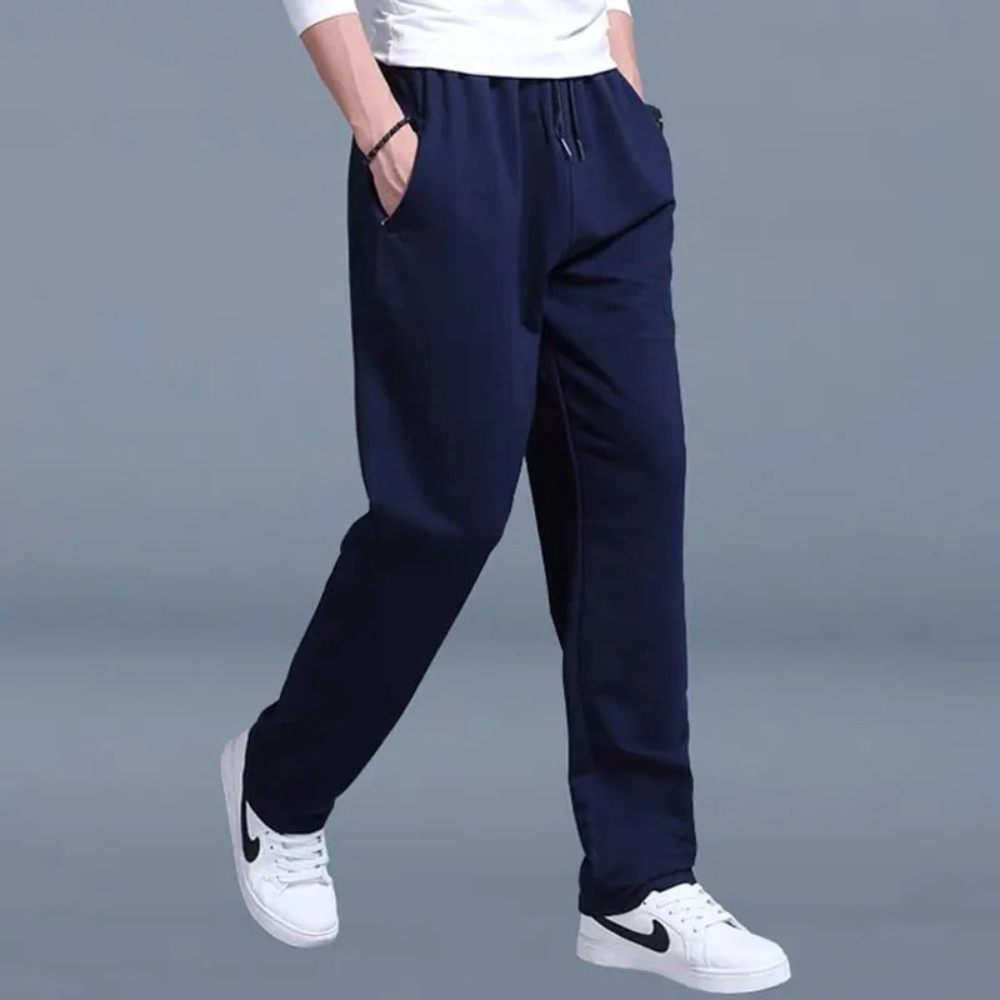 Nero | Herren Komfort Jogginghose mit weitem Bein | Schwarz