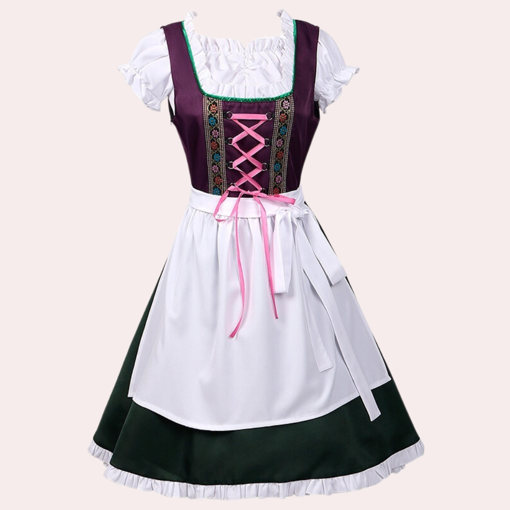 Damen Traditionelles Lila Oktoberfest Dirndl Kleid
