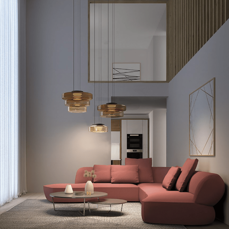 NordicGlow Hängeleuchte als perfekter Hingucker für Ess- oder Wohnzimmer.