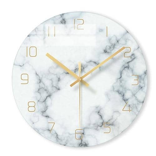 ZeitMarmor | Elegante Wanduhr mit Marmoroptik | Gelb