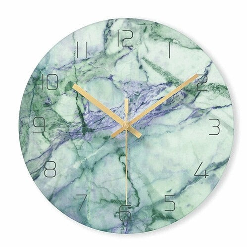 ZeitMarmor | Elegante Wanduhr mit Marmoroptik | Gelb