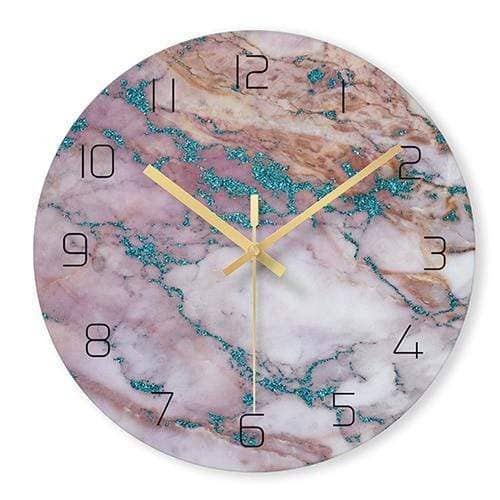 ZeitMarmor | Elegante Wanduhr mit Marmoroptik | Gelb