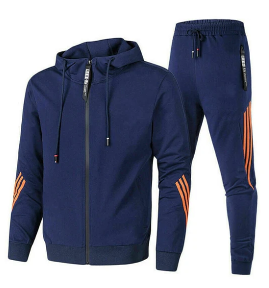 Matheo | Herren luftiges Leinen-Set mit Jacke & Hose | Marineblau