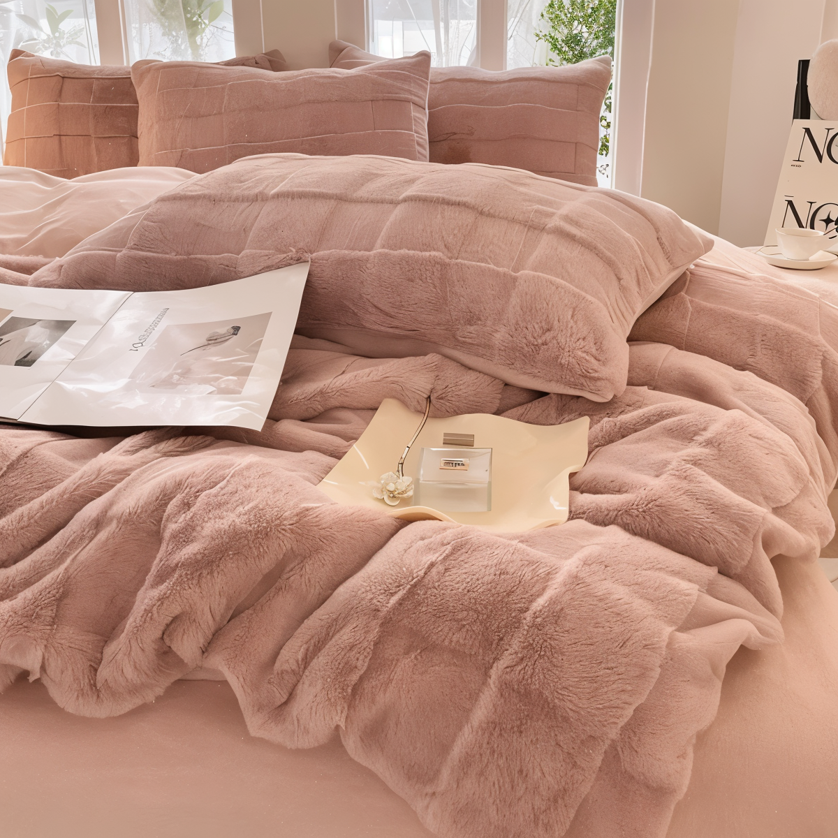 Ihr Komfort Stilvoller Luxu Bettwäsche-Set Für Schlafzimmer verschönert das Bett und fördert ein angenehmes Raumgefühl.