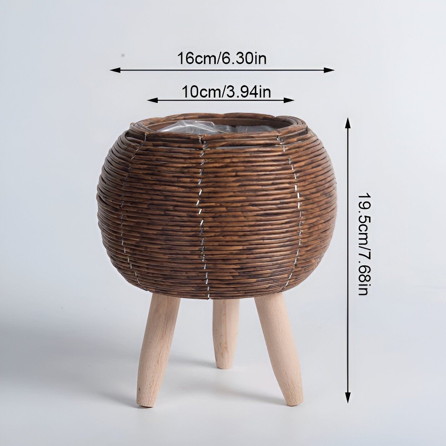 EcoChic - Handgefertigte Pflanzgefäße mit stabilen Holzbeinen, ideal für Wohn- oder Arbeitsbereiche.