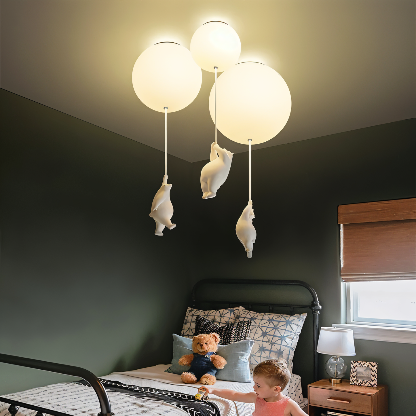 Kreative Beleuchtungsidee mit den PolarGlow Lampen im Bär-Design.