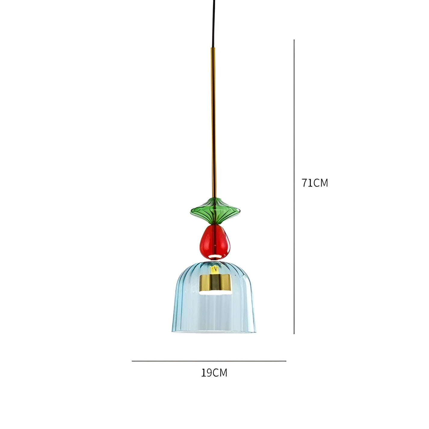 Verleihen Sie Ihrem Essbereich Glanz mit den LumiBelle bunten Hängelampen.