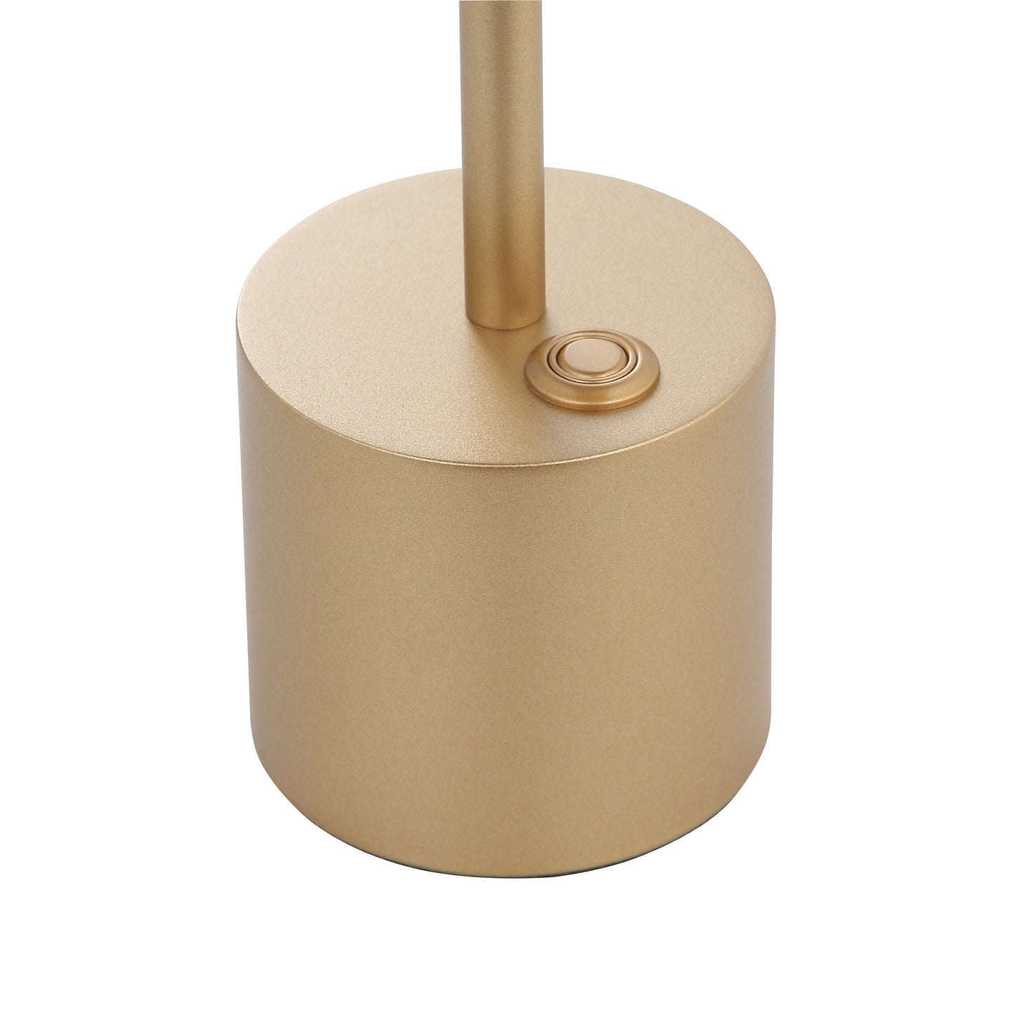 Minimalistische LED-Lampe mit zylindrischem Sockel und sanftem Licht.