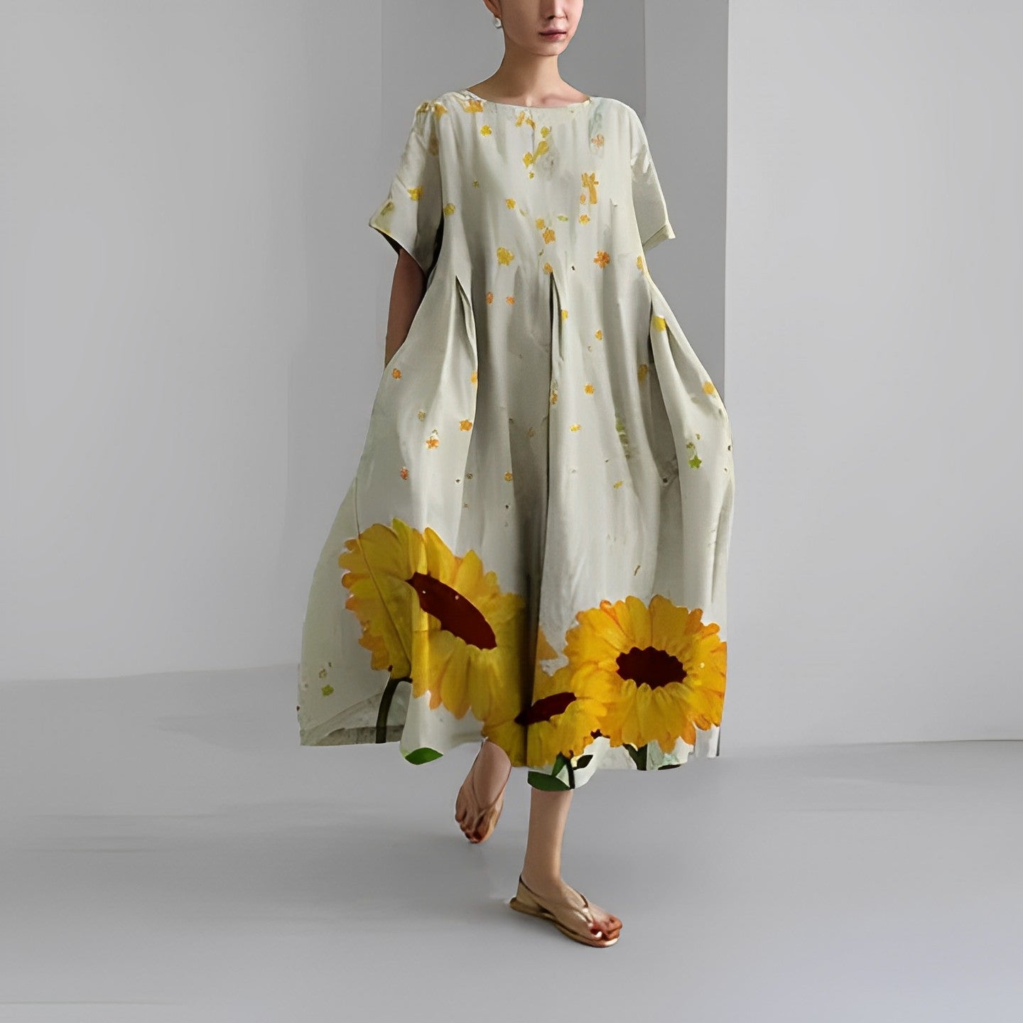 Lockeres Sommerkleid In A Linie Für Damen | Midi