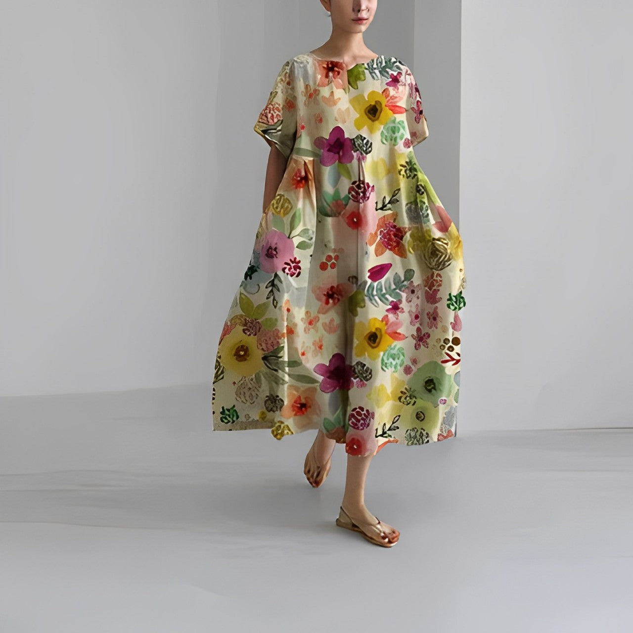 Lockeres Sommerkleid In A Linie Für Damen | Midi