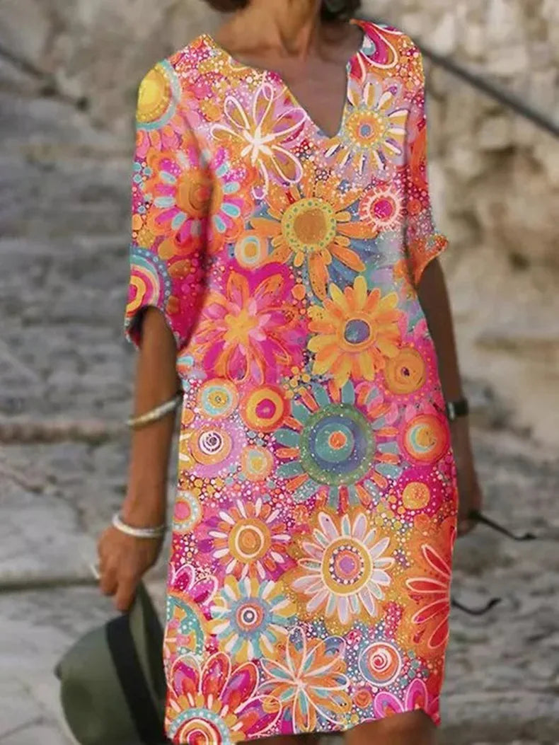 Damen Sommerkleid mit Blumenmuster | Mini
