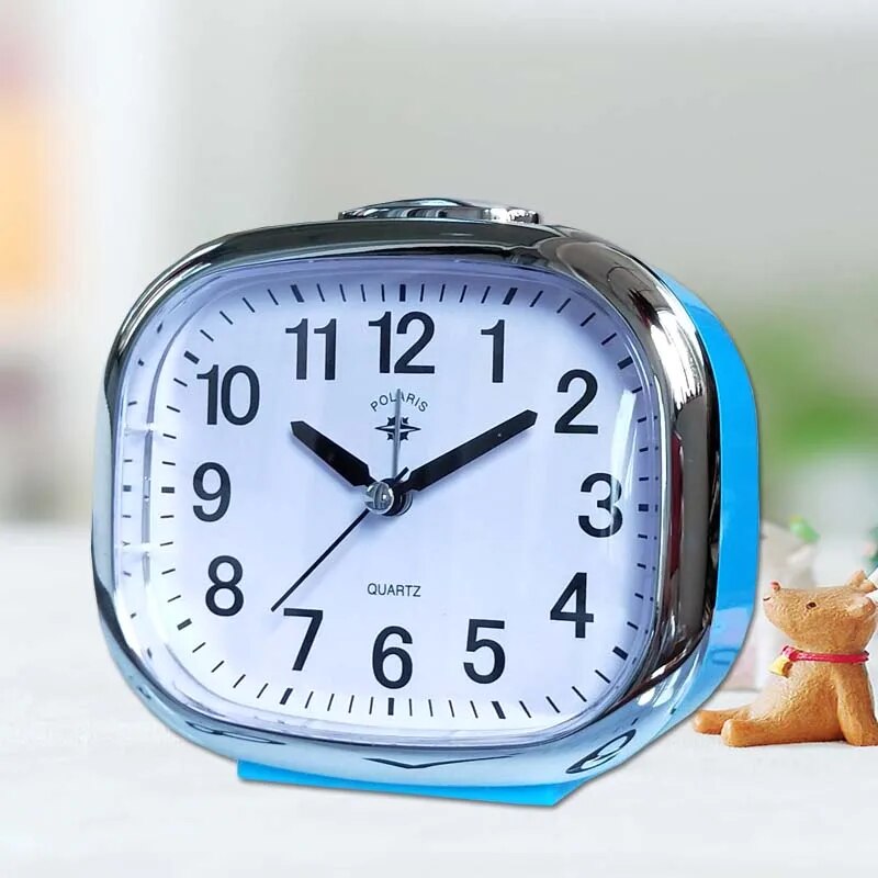 Zeitglanz | Eleganter LED-Wecker mit geräuschloser Mechanik | Blau