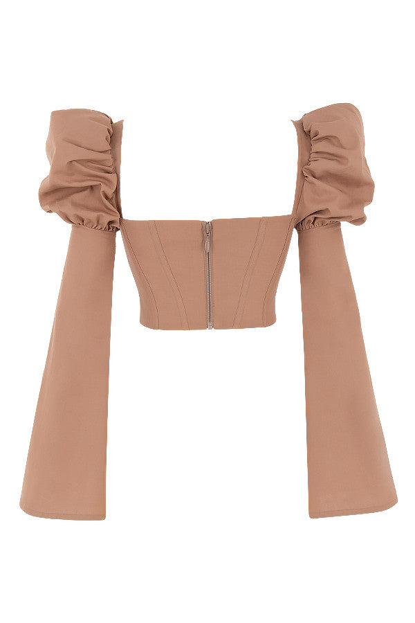 Damen Elegant Korsett-Top | Langarm
