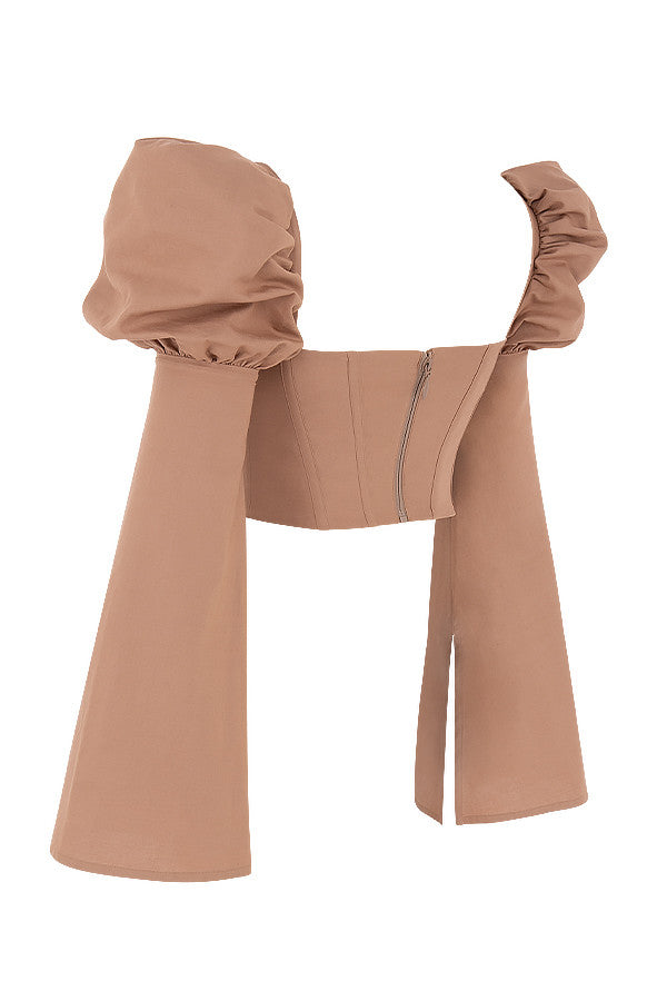 Damen Elegant Korsett-Top | Langarm