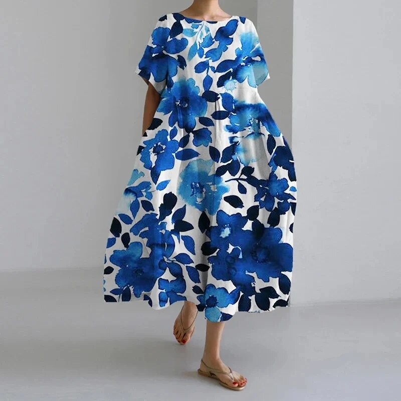 Lockeres Sommerkleid In A Linie Für Damen | Midi