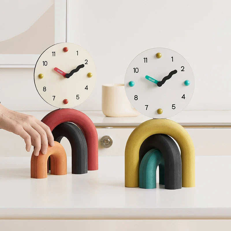 ZeitBogen | Modernes Tischuhr-Design | Gelb