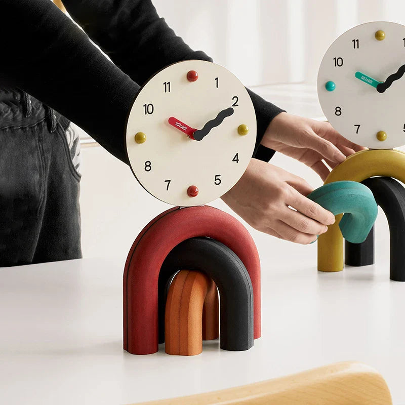 ZeitBogen | Modernes Tischuhr-Design | Gelb