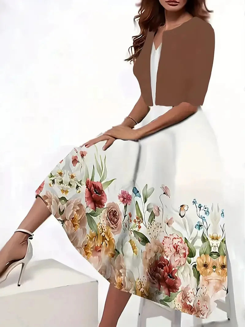 Lässiges Sommerkleid Mit Blazer Für Damen | Midi