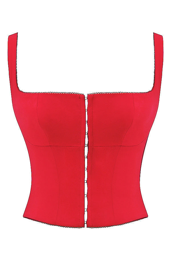 Damen Elegantes Korsett Oberteil | Rot