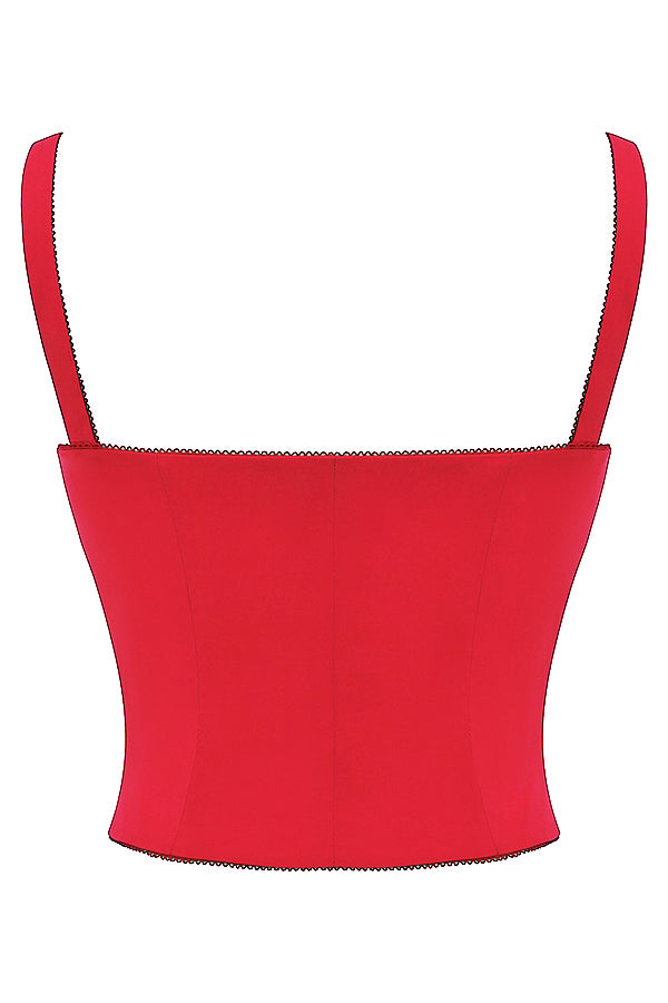 Damen Elegantes Korsett Oberteil | Rot