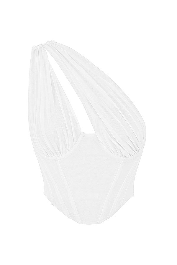 Damen Asymmetrisches One-Shoulder Oberteile | Weiß