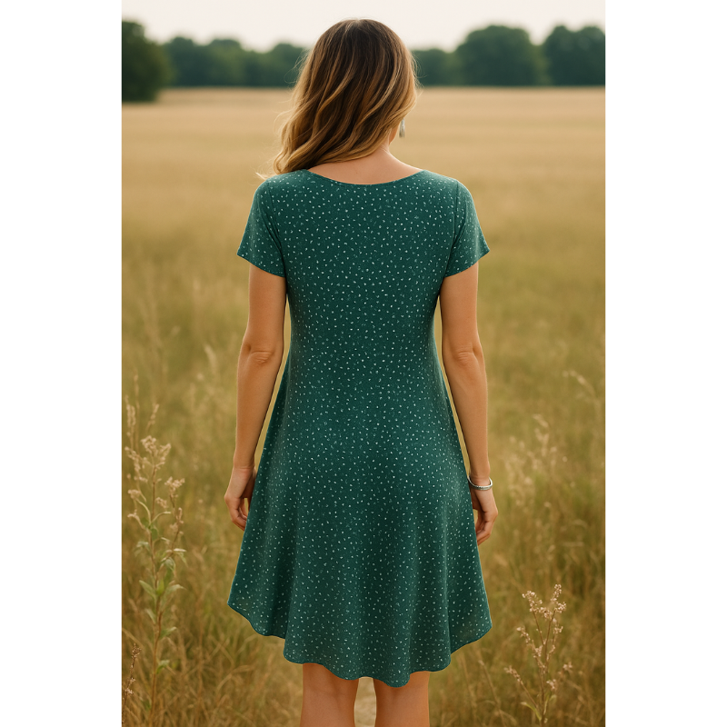 Kurzärmliges A-Linien-Kleid für Damen | Mini