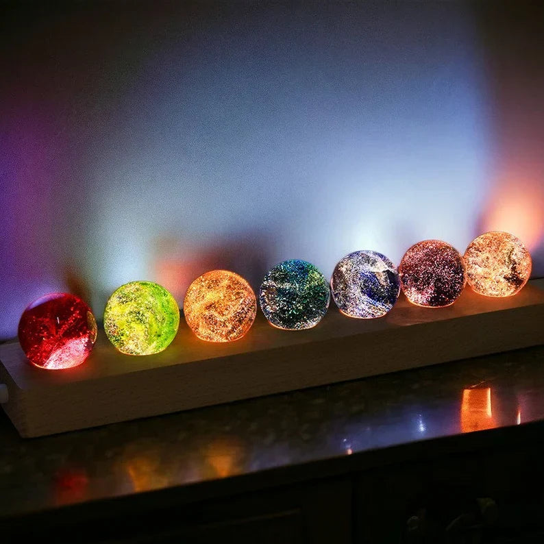 CosmicGlow – LED-Galaxy Kristallkugel Lampen-Set für die Inneneinrichtung