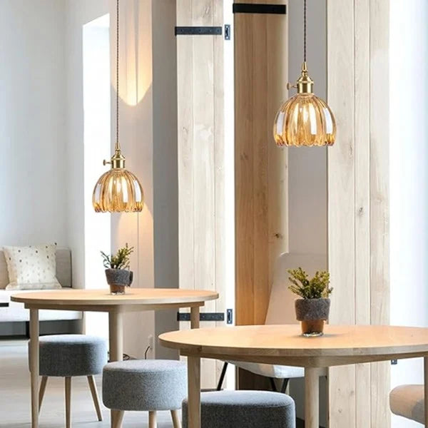 LuxeLights - Retro-Pendelleuchte mit japanischem Blumenmuster