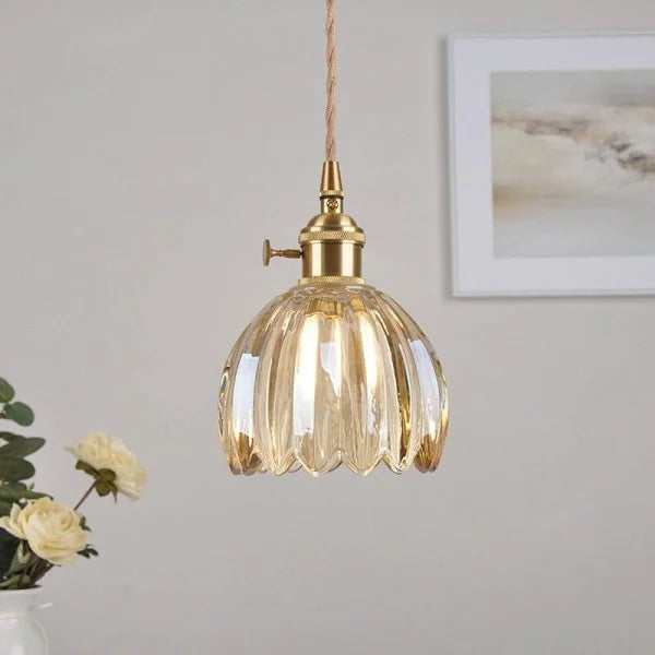 LuxeLights - Retro-Pendelleuchte mit japanischem Blumenmuster
