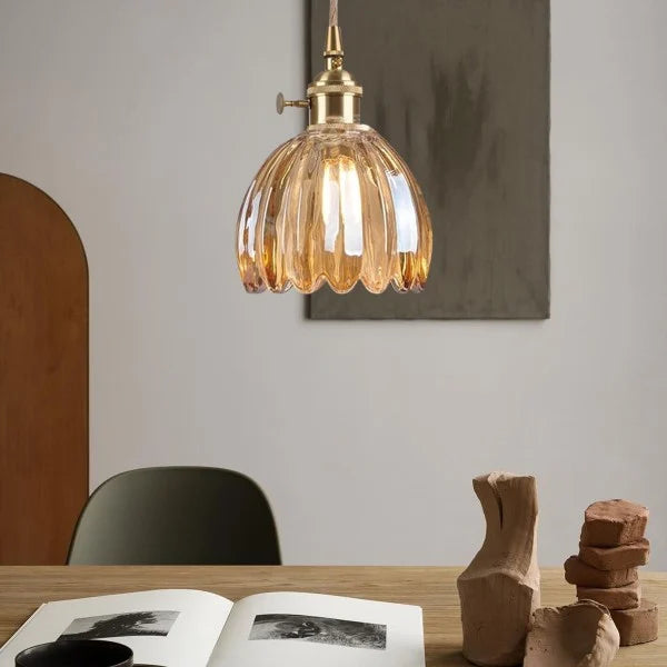 LuxeLights - Retro-Pendelleuchte mit japanischem Blumenmuster