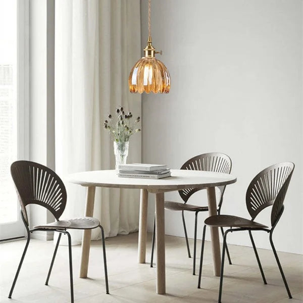 LuxeLights - Retro-Pendelleuchte mit japanischem Blumenmuster