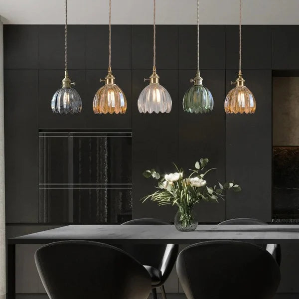 LuxeLights - Retro-Pendelleuchte mit japanischem Blumenmuster