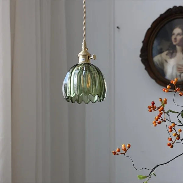 LuxeLights - Retro-Pendelleuchte mit japanischem Blumenmuster