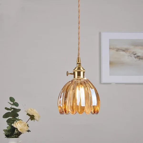 LuxeLights - Retro-Pendelleuchte mit japanischem Blumenmuster