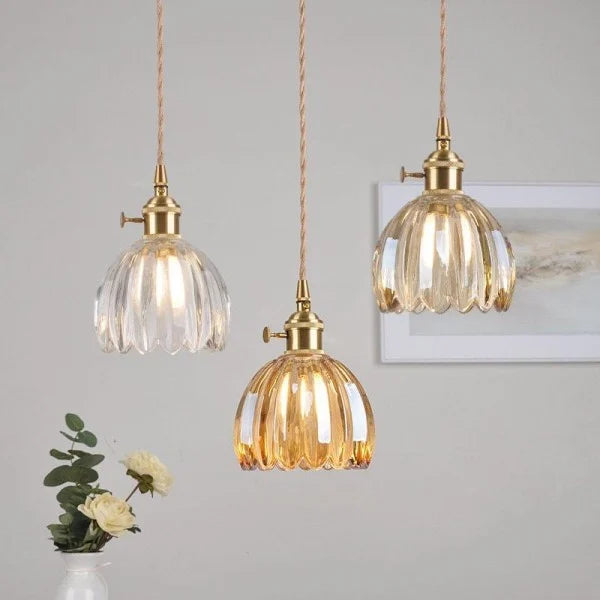 LuxeLights - Retro-Pendelleuchte mit japanischem Blumenmuster