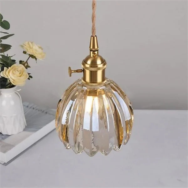 LuxeLights - Retro-Pendelleuchte mit japanischem Blumenmuster