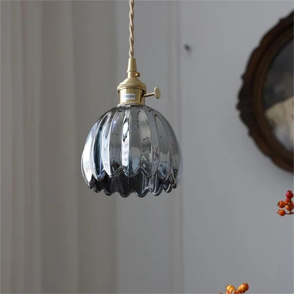 LuxeLights - Retro-Pendelleuchte mit japanischem Blumenmuster