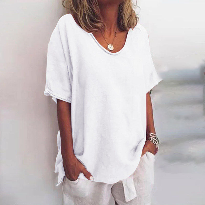 Locker Sitzende Sommerbluse Für Damen | Kurzarm
