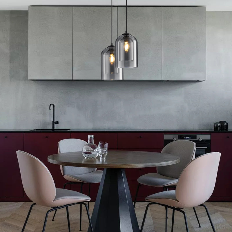 GlanzZeit Pendelleuchte Modernes Glas-Design – schlichte Pendelleuchte aus klarem Glas und Metallrahmen.
