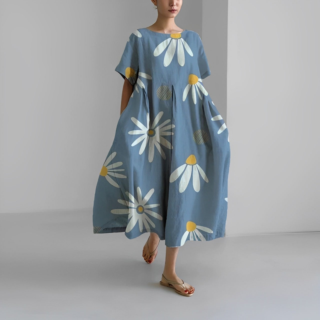 Lockeres Sommerkleid In A Linie Für Damen | Midi