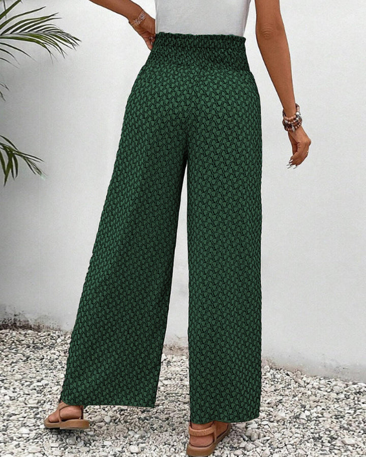 Verkürzte Hose Mit Weitem Bein Für Damen | Bedruckt