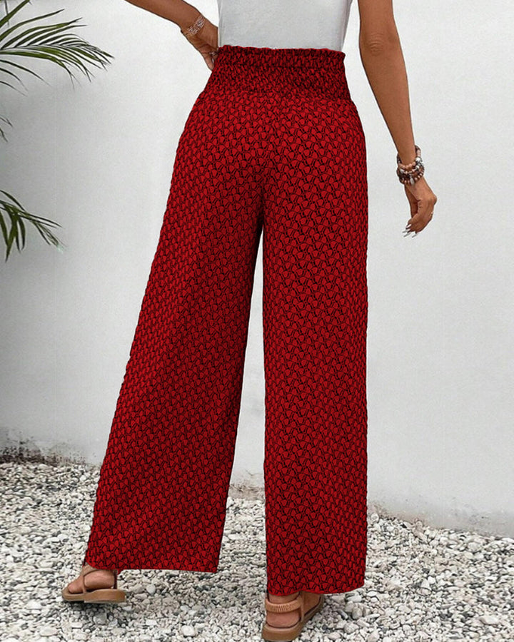 Verkürzte Hose Mit Weitem Bein Für Damen | Bedruckt